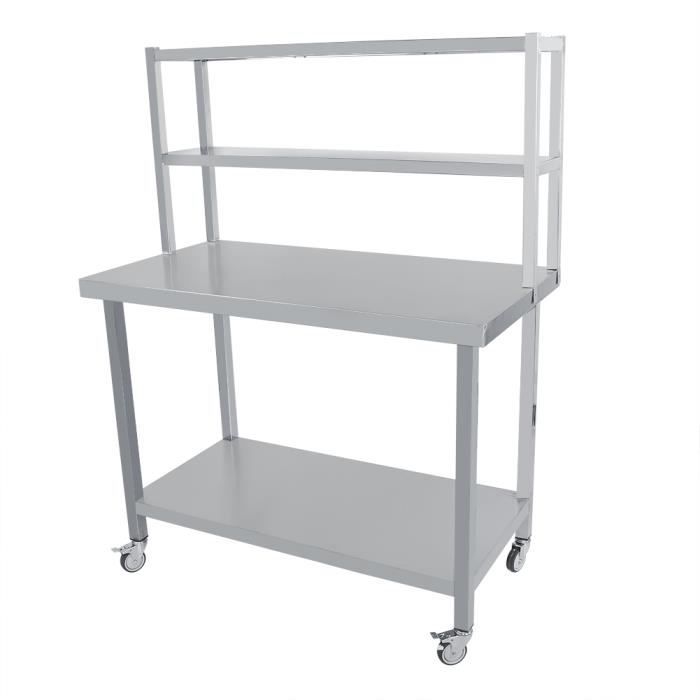 Table De Travail Cuisine Inox 60x60x80 Cm - Plan De Travail Robuste 750 Kg Charge Pour Professionnels