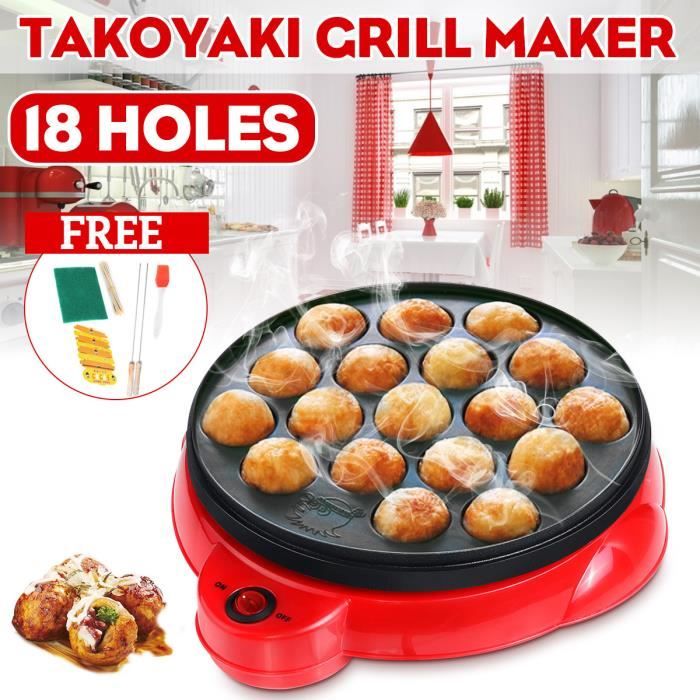 tempsa 18 trous takoyaki grill plateau - 650w - prise au