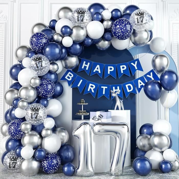 1 an Anniversaire Décorations Garçon,MMTX Bleu Prince Décoration fête anniversaire  1 an Enfant,Ballon 1 Anniversaire 52Pcs - Cdiscount Maison