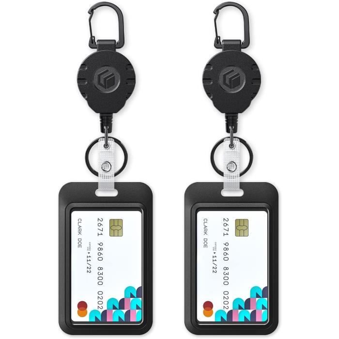 Porte-badge Coulissant Avec Fenêtre Transparente - Motif Hockey Sur Glace - Pour Cartes De Travail, ID, Crédit