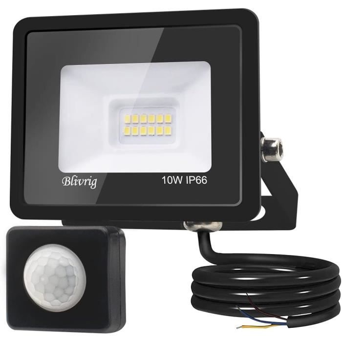 Projecteur Led Exterieur Detecteur De Mouvement 10W Blanc Froid 6500K