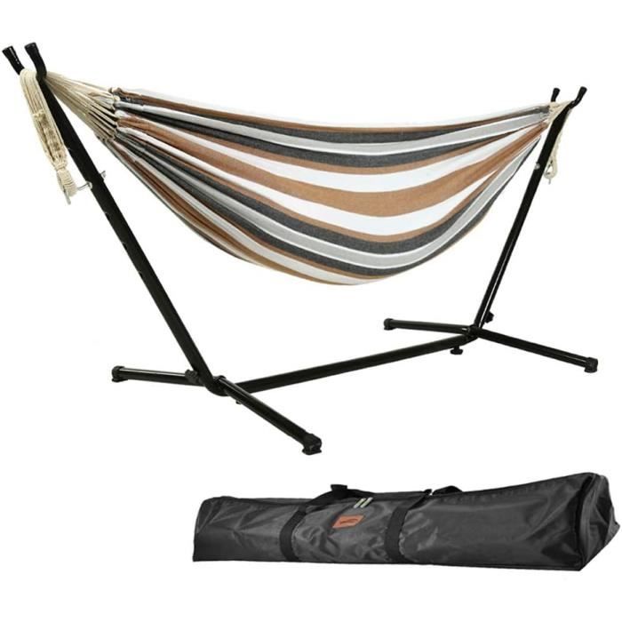 Mondeer Hamac sur pied Double avec Support, Hamac Bohème avec Cadre en Fer Robuste Réglable pour Jardin/Camping en Plein Air, Beige - Jardin Mondeer Hamac sur pied Double avec Support, Hamac Bohème avec Cadre en Fer Robuste Réglable pour Jardin/Camping en Plein Air, Beige - Jardin