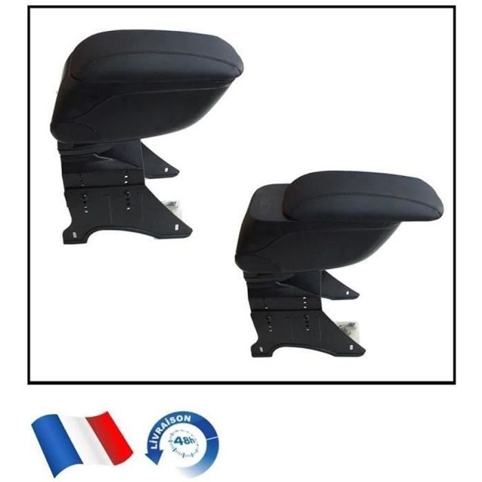 Accoudoir Central Réglable Pour Smart Fortwo 451 (2007-2014) - Montage Sans Perçage - Cuir Synthétique