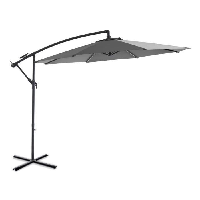 Parasol gris rond 2,66 x 2,66 m CASERTE main image 1