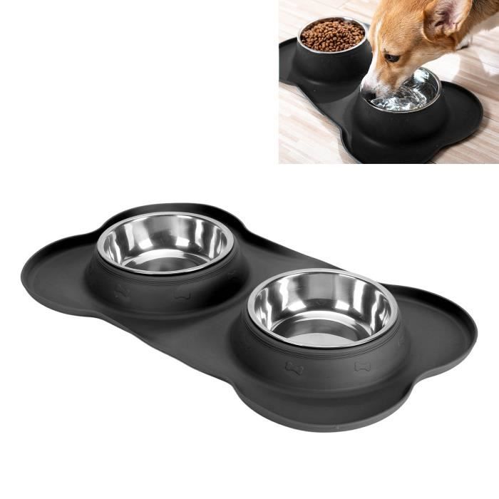 Meilleurs prix pour VGEBY Gamelles pour Chien en Acier Inoxydable Anti-rouille avec Support TPR pour Chat et Chien - Set de 2