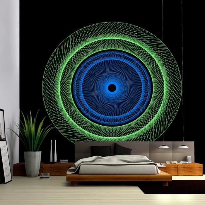 Tapisserie Murales Polyester 150x100cm - Décoration Murale, Couverture Pique-nique, Nappe - Motif 3D Noël Festif