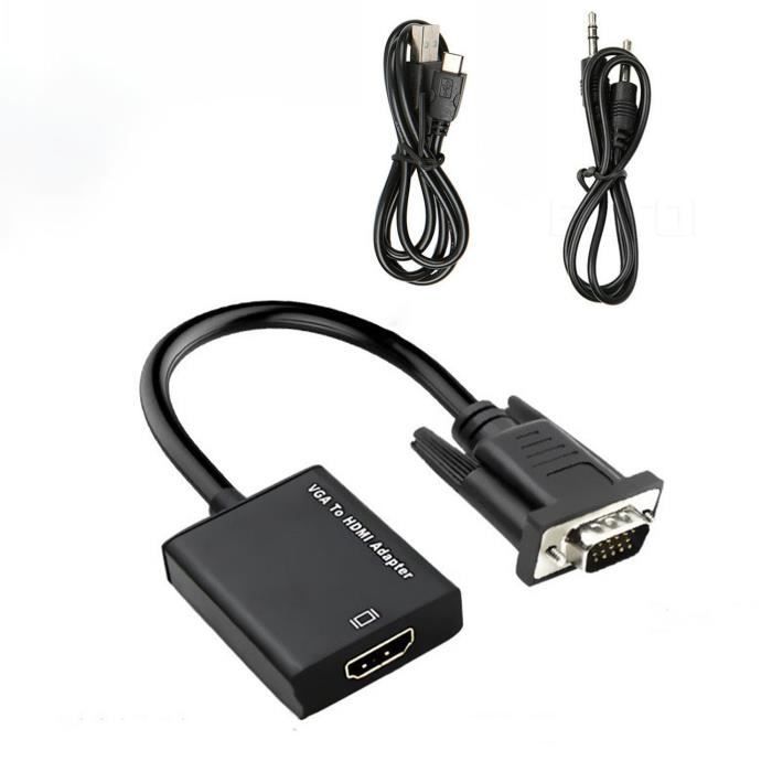 Adaptateur HDMI VGA, ZAMUS Adaptateur VGA vers HDMI 1080P 60Hz