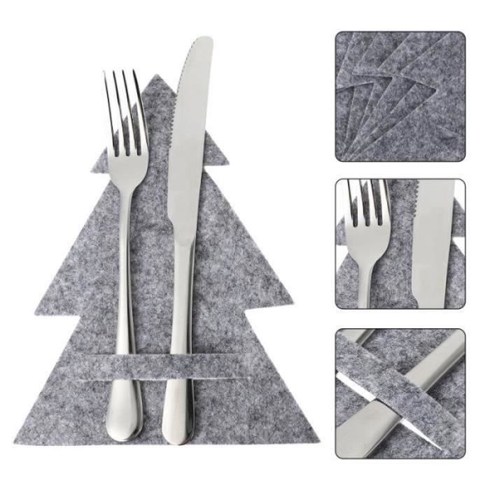 Porte-Couverts De Noël Sac À Couverts Décoration Table Cuisine B256B