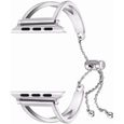 42mm-44mm argent Bracelet Pour Apple Watch iWatch SE Série 6 5 4 3 2 1,Femme Sangle Bande Montre Bracelets en Acier Inoxydable-1