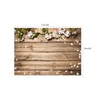 Toile De Fond Anniversaire Fleur Bois WDA 2.1x1.5m - Décoration Fête Photo Studio Fond Vinyle