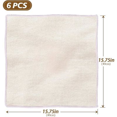 10 Pièces Étamine/Toile De Fromage Réutilisable - 50x50 Cm Coton/Lin Non Blanchi - Pour Filtration Jus, Lait, Tofu