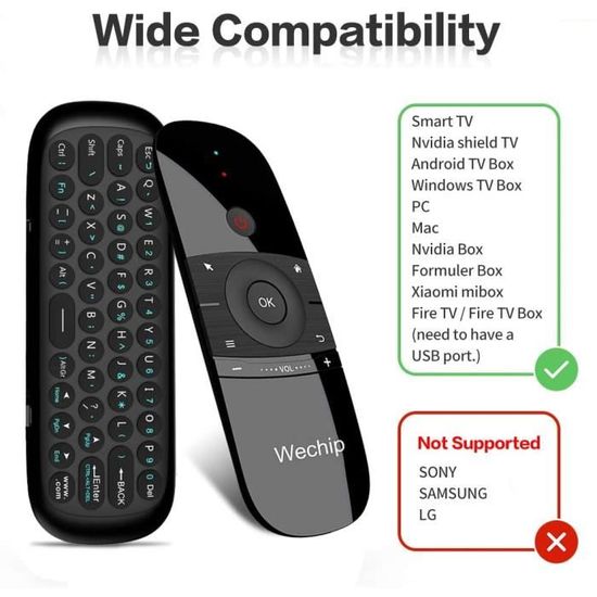 Achetez Remote à Télécommande Portative de Souris à Clavier Sans Fil à 2,4  Ghz Pour le Clavier de Souris Pour Android TV Box Smart TV PC de Chine
