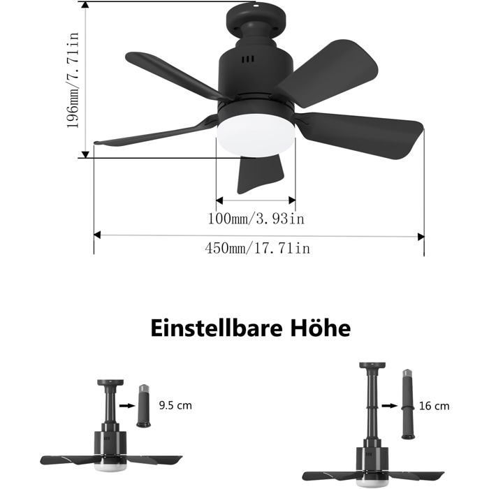 Ventilateur Plafond Avec Lumiere - E.F.CONNECTION - Moderne - Noir