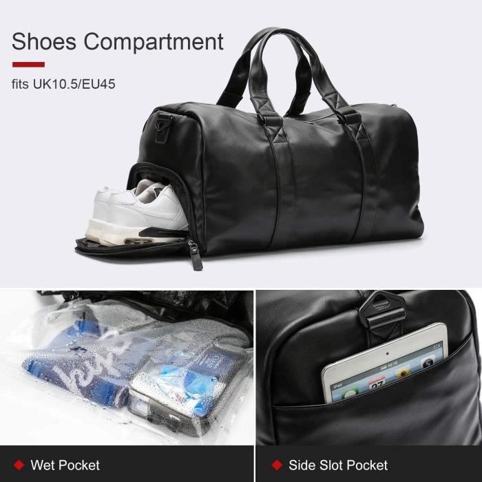 Sac week-end Femme et Homme - Sac Bagage à main en cuir - Sac de voyage - Sac de sport