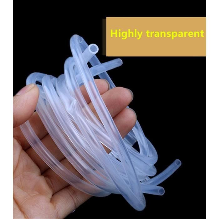 Tuyau flexible en silicone – Vendu au mètre, 1 mm x 2 mm, transparent, 162