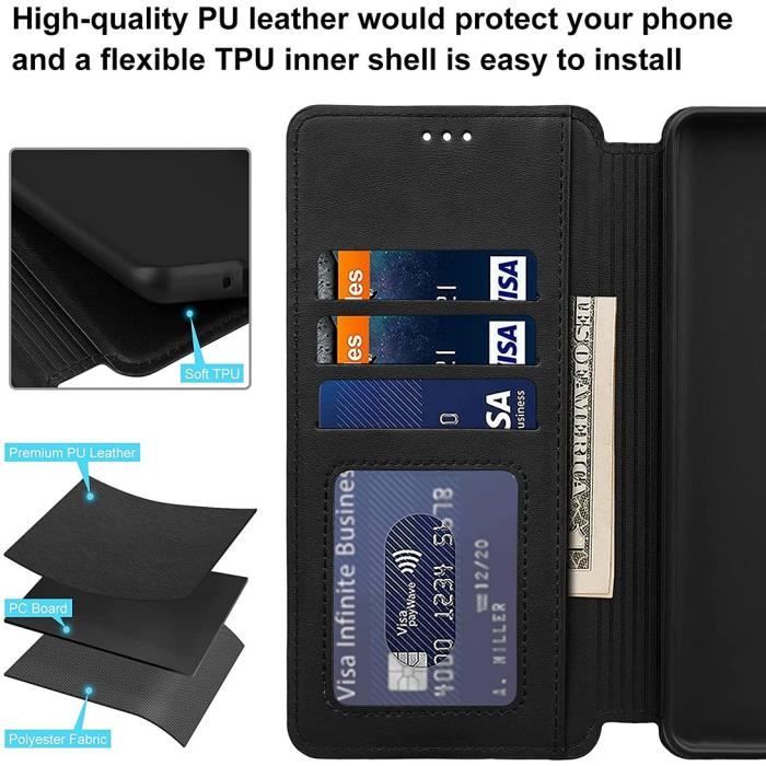 Etui Housse Folio - Huawei - Honor V30 - Éco-cuir - Double Clapet - Porte Cartes Intégré - Téléphonie