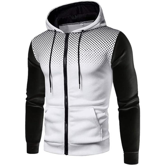 Survêtement Homme Hiver/automne - Veste à Capuche Patchwork + Pantalon - Tenue Décontractée Confortable Pour Sport Ou Loisir