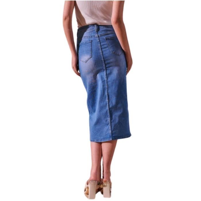 Maison 123 Jupe crayon - blue denim/denim bleu - (Seconde main