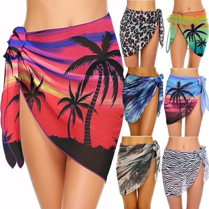 Lot De 2 Paréos De Plage Mousseline Femme - Sarong Bikini Couverture Sexy Multipositions - Léger & Élégant Pour Plage, Piscine, Vacances