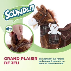JOUET À BASCULE Cheval à bascule, animal avec étriers, selle et fo JOUET À BASCULE Cheval à bascule, animal avec étriers, selle et fo