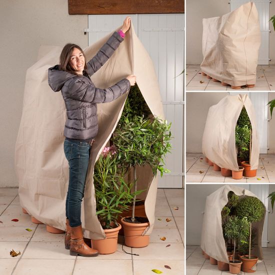 Voile D'hivernage Pour Plantes - 200x240 Cm - Tissu Non Tissé 70g/m² Respirant - Protection Contre Gel, Neige, Vent - Avec Cordon De Serrage