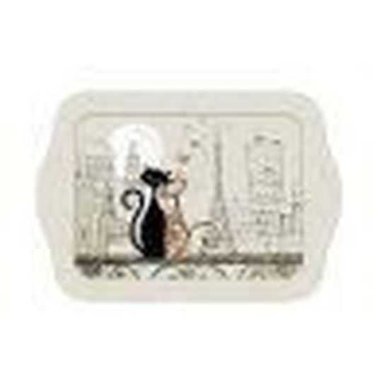 Mini Plateau Mélamine Chat Paris - 20,8x14 Cm, Décoration Mignonne Pour Maison Ou Cadeau - 11
