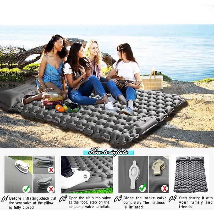 Matelas De Camping Pliable - Isolation Aluminium/XPE - 185x55 Cm - Imperméable Et Lavable - Pour Randonnée, Plage - 2