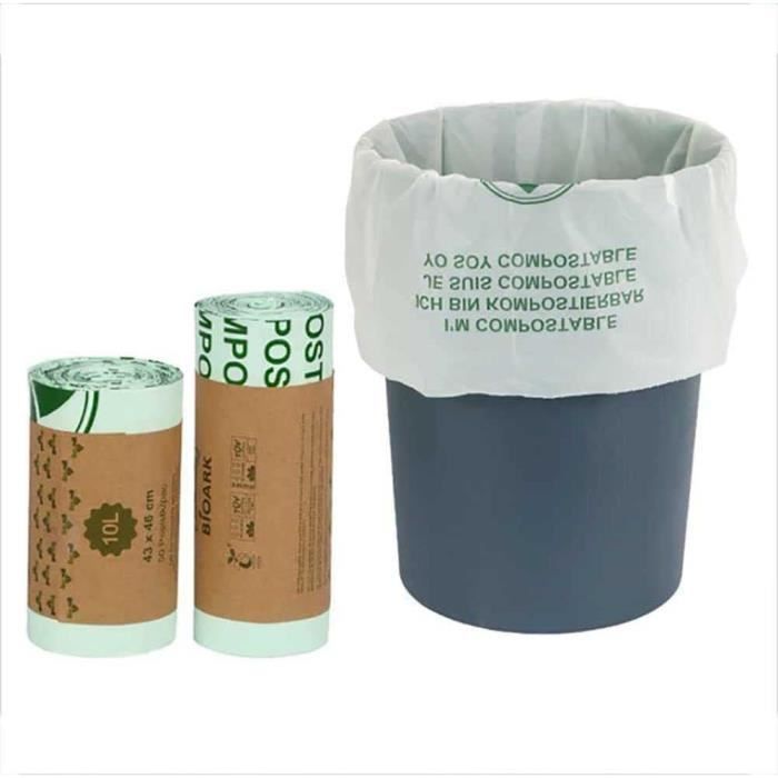 Sacs à Ordures Biodégradables 13 Gallon, 0,98 Mil Épaississent de Grands  Sacs à Ordures de Cuisine, Sacs Compostables Recyclage pour la Cuisine de  la Pelouse, Maison, Bureau, Vert, 100 Comptes 