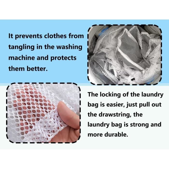 Lot De 2 Filets à Linge XXL 60x90 Cm - Pour Machine à Laver - Protection Rideaux, Doudounes, Vêtements Délicats - 7