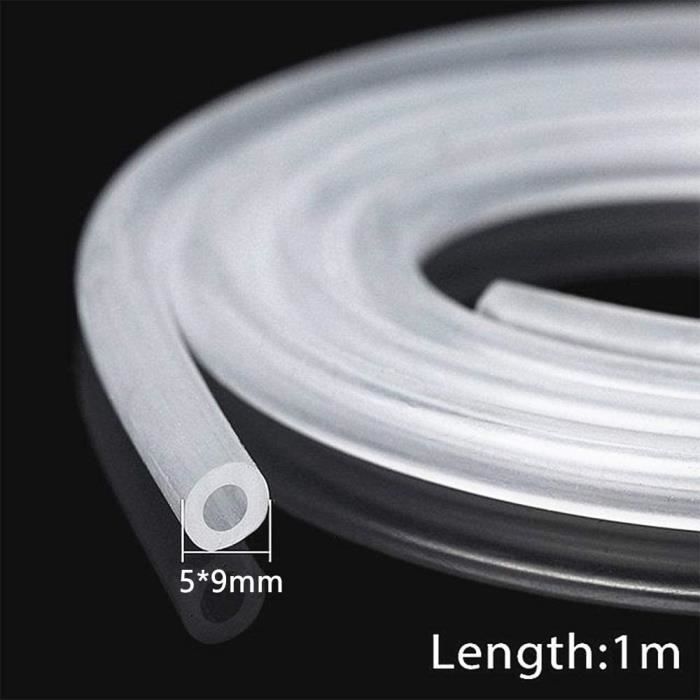 Tuyau Silicone Alimentaire 2m - ID 7mm/OD 9mm - Pour Eau, Air, Aquarium - Transparent & Flexible