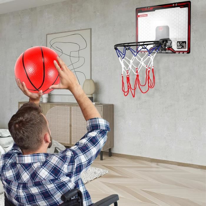 Einfeben Mini Panier de basket ball avec ballon et pompe à air se place sur  la porte sans perçage mural Anneau de Basketball - Cdiscount Sport
