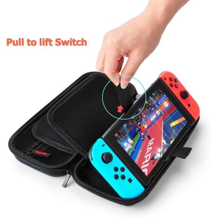 Etui pour Nintendo switch oled, Housse sacoche de Transport à Coque Rigide  Anti Choc pochette avec Espace pour 20 Cartouche