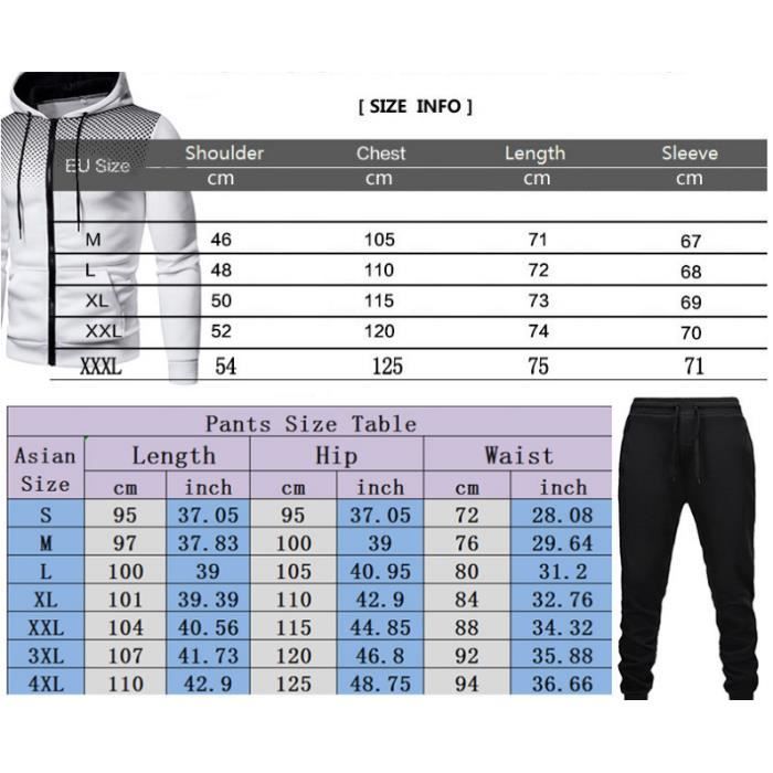 Ensemble Sport Homme Jogging Compression Avec Sweat à Capuche - Tenue Training Loisirs