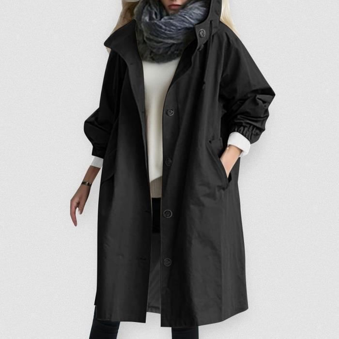 BLOUSON PERFECTO BOMBER Manteau Impermeable Pluie Femme Long Longs Poncho Pluie Cape de Pluie Anti Pluie Coupe Vent Black Black Cdiscount Pret a Porter