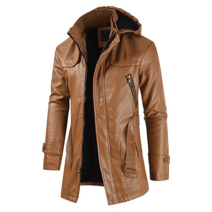 Caban cuir homme best sale