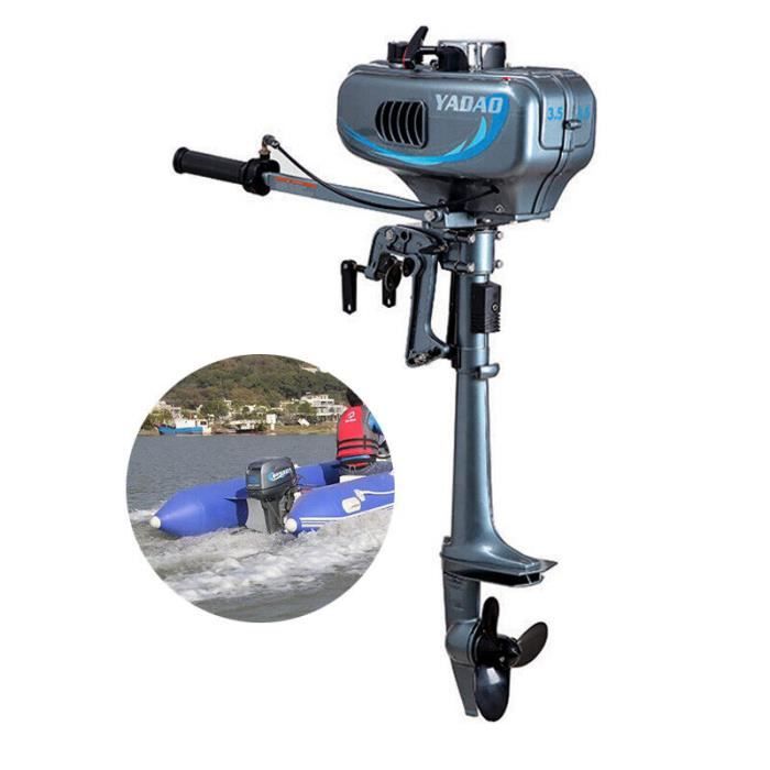 Moteur Hors-bord 2 Temps 3.5ch - 49cc, Refroidissement Air/eau, Pour Bateaux Pneumatiques Et Petits Bateaux