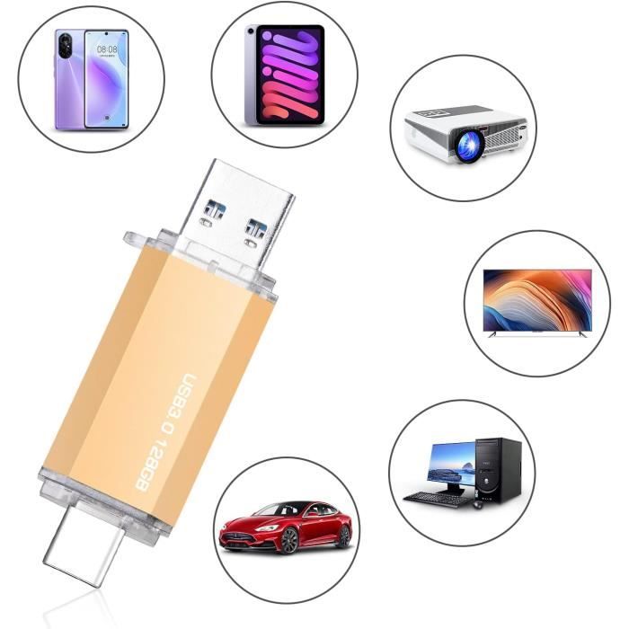 Clé USB Type C Go USB 3.0 Cle USB 64GB 2 En 1 Clef Memory Stick OTG Flash Drive 64 Giga 3.1 U