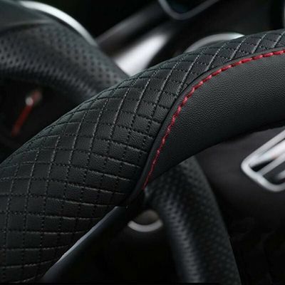 Housse De Volant Voiture Respirante Antidérapante En Cuir Microfibre - Rouge