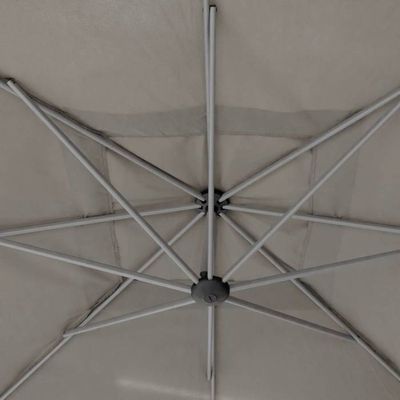 Parasol droit carré Soya taupe D2,5x2,5m en acier - Hespéride