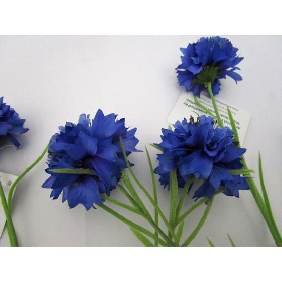 Bunch of Four Cornflower Stems 65 cm Artificial Realislowers Fake Flowers 
