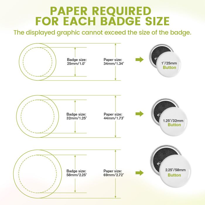 Machine à Badges 25+32 +58mm Boutons Maker DIY Pin Maker Machine