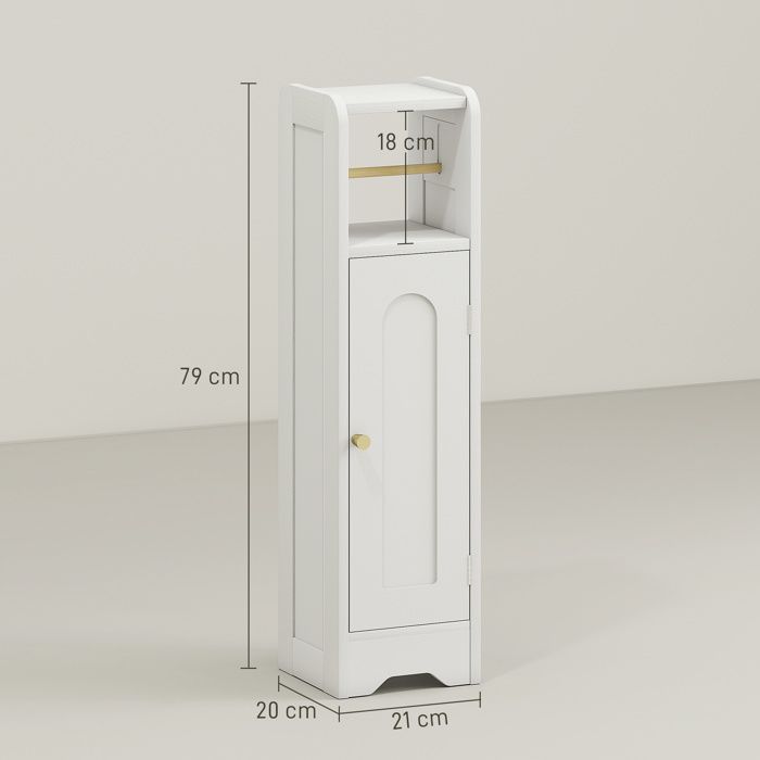 Meuble Salle De Bain Étroite HOMCOM - 4 Niveaux, Placard, Étagère Réglable, Chêne Jaune, 40x31x104cm