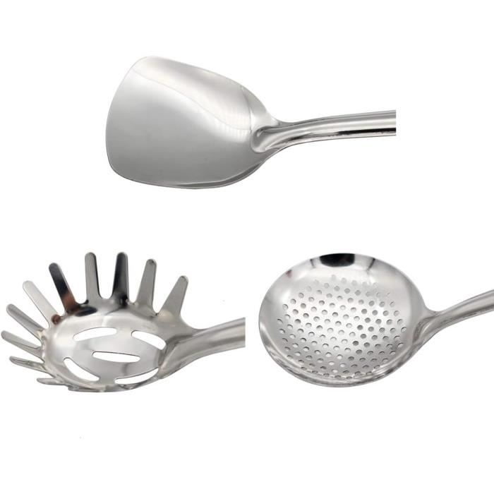 Lot De 4 Cuillères De Cuisine En Silicone Antiadhésives - Résistantes à La Chaleur - Sans BPA - Noir
