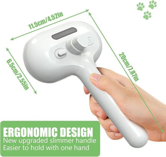 Brosse à Vapeur Pour Chat Et Chien Rechargeable - Auto-nettoyante, Réservoir 34 Ml, Brossage + Pulvérisation - Enlève Poils, Saleté - 13