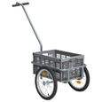 NEUF Remorque de vélo ,Remorque de Bagages ,Chariot Transport  avec boîte de transport pliable 50L Gris 50 kg|2229-0