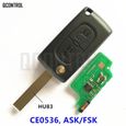 Taille CE0536 SIGNAL FSK clé télécommande de voiture, pour PEUGEOT 207 208 307 308 Partner (CE0536 ASK-FSK, HU83)-0