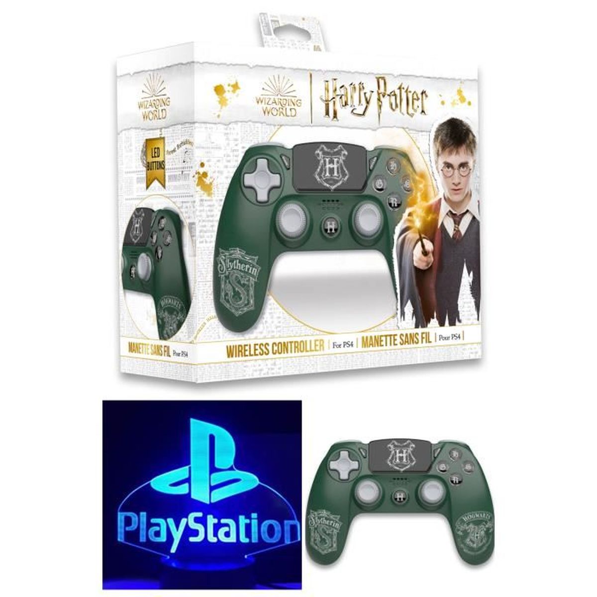 PS4 Bluetooth Harry Potter Serpentard Verte Lumineuse 3.5 JACK Cdiscount Informatique
