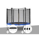 Kit trampoline Jardideco Atlas Ø 2,44 m Bleu + Bâche de protection + Kit d'ancrage