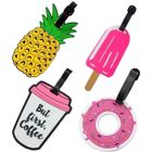 NOVAGO Étiquettes à Bagages - Nouvelle collection - Silicone recyclable - Lot de 4 - 10 cm x 7 cm