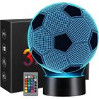 ZGEER Veilleuse - 3D Lampe - Football - 16 Couleurs - Télécommande - Décoration Chambre Enfant
